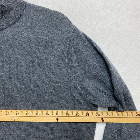 Peter Millar Sweater Mens XL Dark Gray Merino Wool Lyocell Pullover Quarter Zip - Picture 6 of 9